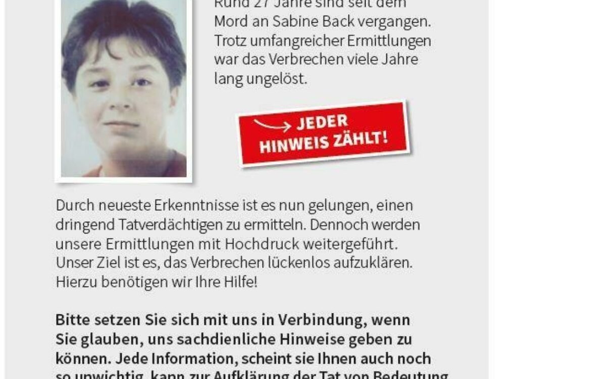 Flyer Sabine Back Wiesenfeld - Polizei Flyer Sabine Back Wiesenfeld - Polizei